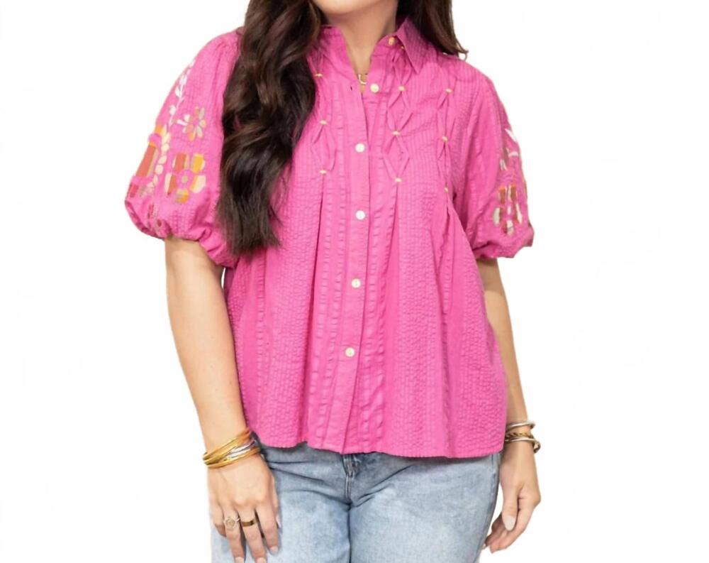 NEW LAYERZ CLOTHING brinley top in fuchsia
